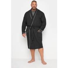 Grey - Men Robes BadRhino Cuffed Sleeve Jersey Robe Black