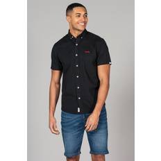 Tokyo Laundry Cotton Short Sleeved Button-Up Oxford Shirt Black