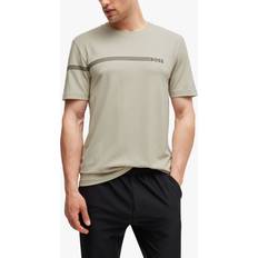 Beige T-shirts BOSS Active Stretch T-Shirt, Light Beige