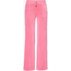 Juicy Couture Trousers & Shorts Juicy Couture Womens Hot Pink Del Ray Straight-leg Velour Trousers HOT PINK