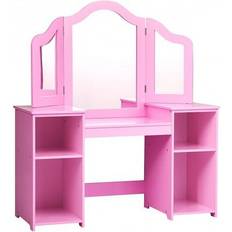 Pink Dressing Tables Costway Kids Tri Folding Dressing Table