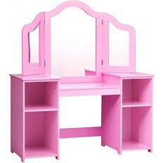 Pink Dressing Tables None Kids Tri Folding Dressing Table