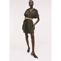 Gold Clothing H&M Belted Shirt Dress - Dark Khaki Green