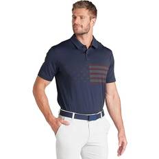 Puma Golf Volition Flag Stripe Polo Deep Navy Men's Clothing