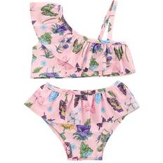 Cheap Bikinis Children's Clothing Taiaojing Sold by: Enco, Baby Girl 2-Piece Bikini Swimsuit Outfits Strap Floral Print Ruched Summer Bikini Swimwear Bathing Suit 12-18 Months