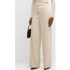 Polo Ralph Lauren White Trousers Polo Ralph Lauren Modern Wool Wide-Leg Trousers - Cream