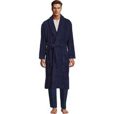 Lands' End Sleepwear Lands' End Calf Length Terry Robe Deep Sea Navy Regular