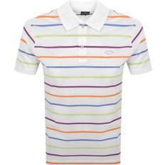 Paul shark polo shirt Paul & Shark Mens Kompact Tech Striped Polo Shirt - White