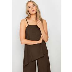 48 - Jersey Bluser LTS Tall Strappy Asymmetric Top Brown