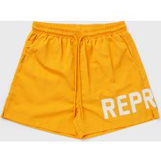 Yellow Swimming Trunks Represent Mens Mango Brand-print Regular-fit Swim Shorts MANGO