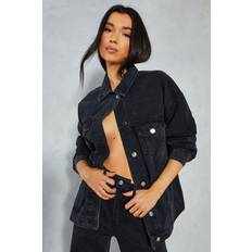 Clothing Misspap Denim Oversized Jacket Washed Black