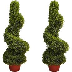 Selections of Leaf Effect Topiary Swirl Shaped Trees 80cm Artificial Plant