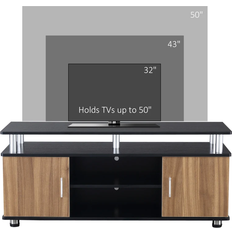 Panneau de particules Bancs Homcom Living Room Entertainment Center Black/Walnut Meuble TV 120x52.2cm