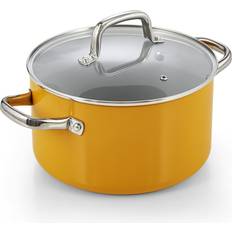 Dishwasher Safe Stockpots Cook N Home Hard Anodized Healthy Ceramic Nonstick with lid 1.5 gal 9.4 "