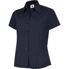 Women Shirts Uneek UC712 Ladies Poplin Half Sleeve Shirt COLOUR: Navy