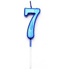 Cake Candles Shatchi Blue 4 number candle boys birthday anniversary party cake decorations topper