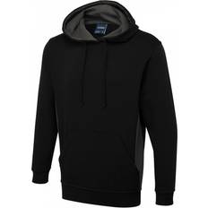 Multicoloured - Unisex Jumpers Uneek Two Tone Hooded Sweatshirt UC517 Black/Charcoal Colour: Black