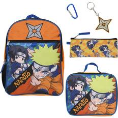 Orange School Bags BioWorld Merchandising Naruto Classic Sasuke Vs Naruto 16" Youth 5-Piece Backpack Set