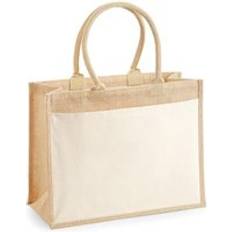 Jute Tragetaschen Westford Mill Tasche, Einkaufstasche Jute, Beige, 21 l