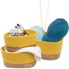 Yellow Baskets Livivo Tulla Seagrass Of 3 Basket