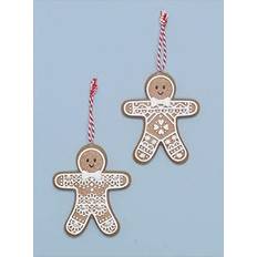 Gisela Graham Assorted Resin Gingerbread Man Decoration Christmas Tree Ornament