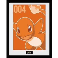 GB Eye Framed Art GB Eye GB Eye Pokémon Charmander Mono 30 X 40Cm Collector Print Framed Art