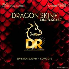 Muzikale Accessoires DR Strings agon Skin Coated Steel 6-String Medium 30-125 Tapered Multi-Scale Bassguitar