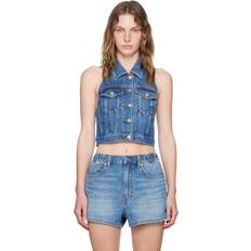 Denim Gilets Alexander Wang Stretch Denim Halter Top - Deep Blue