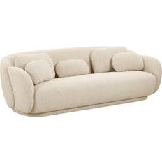 Polyester Sofas TOV Furniture Misty Boucle Cream Sofa 90" 3 Seater