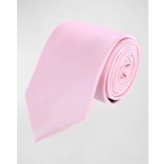 Pink Ties Trafalgar Men's Sutton Big & Tall Solid Color Silk Necktie, Pink