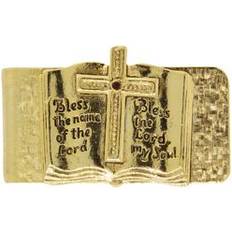 Yellow Money Clips Symbols of Faith Gold-Tone Open Bible "Bless The Lord" Money Clip - Yellow