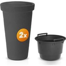Casaria Flower pot set of 2 anthracite 63x40cm