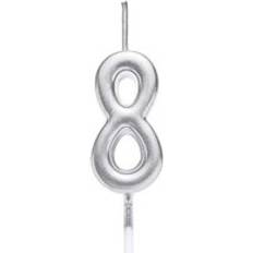 Anniversary Party Supplies Shatchi Silver 8 number candle birthday anniversary party cake decorations topper