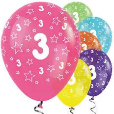 Multicolour Latex Balloons Amscan latex 3rd birthday balloons pack of 6 sg35394