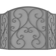 Fireplace Screens on sale Fire Beauty Fireplace Screen 3 Panel Wrought Iron Metal 48"L x30H Spark Guard CoverPewter