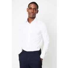 Burton Tops Burton White Slim Fit Long Sleeve Easy Shirt in