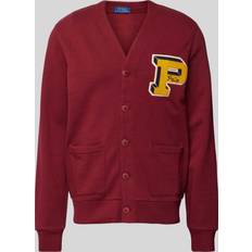 Polo Ralph Lauren M Koftor Polo Ralph Lauren Slub Fleece Letterman Cardigan - Röd