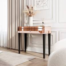 Glasses Dressing Tables Rose gold modern mirrored Dressing Table