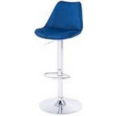 Blue Seating Stools GoodHome GoodHome Huito Blue Bar Pack Of 2 Seating Stool