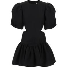 MSGM Mini Klänning Med Ballongärmar Och Utskärningar - Black