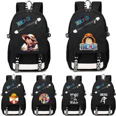 Kanvas Skolesekker Bandai Anime One Piece Backpack for Boy Girl Back To School Bookbag Large Capacity Student Bookbag Men Women Travel Bag Mochila