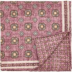 Purple Handkerchiefs Brunello Cucinelli Men's Silk Geometric Pocket Square PURPLE/BROWN