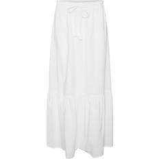 Pretty High Waist Long Skirt - White/Snow White