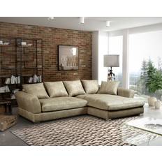 Fun furniture Tizian L-Shaped Beige Sofa 294cm 5-Sitzer