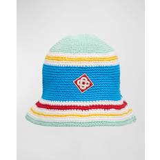 Multicolored Headgear Casablanca Multicolor Stripe Crochet Bucket Hat Blue Multi M-L