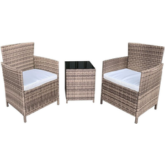 Synthetic Rattan Bistro Sets Furniture One 3 pcs Bistro Set, 1 Table incl. 2 Chairs