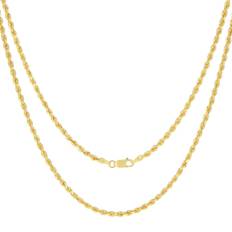 Necklaces Nuragold Rope Chain Diamond Cut Necklace 2.5mm - Gold