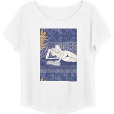 Boyfriend T-shirts Vida Boatneck Boyfriend Tee Reclining Woman Reading Original Artist Printed Pattern