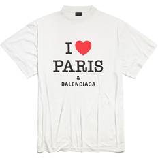 Balenciaga T-shirts Balenciaga Love Paris T-Shirt Oversized White Unisex Main Fabric: 100% Cotton Trimming: 97% Cotton, 3% Elastane