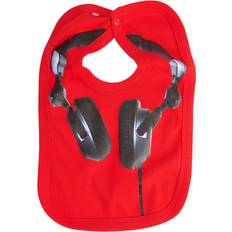 Red Food Bibs Funky Cool DJ Headphones Baby Bib